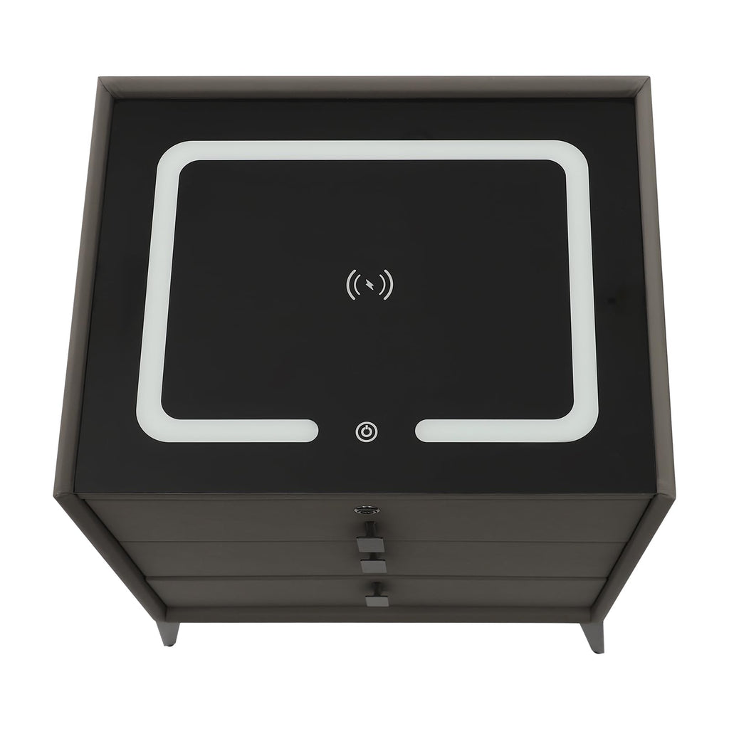 Solid Wood Nightstand with 3 Drawers V640003