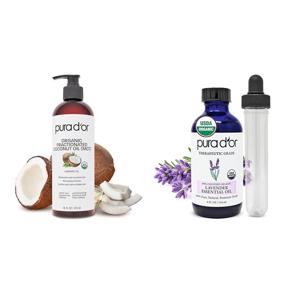 Organic Fractionated Coconut Oil & Lavender Essential Oil Bundle U6049