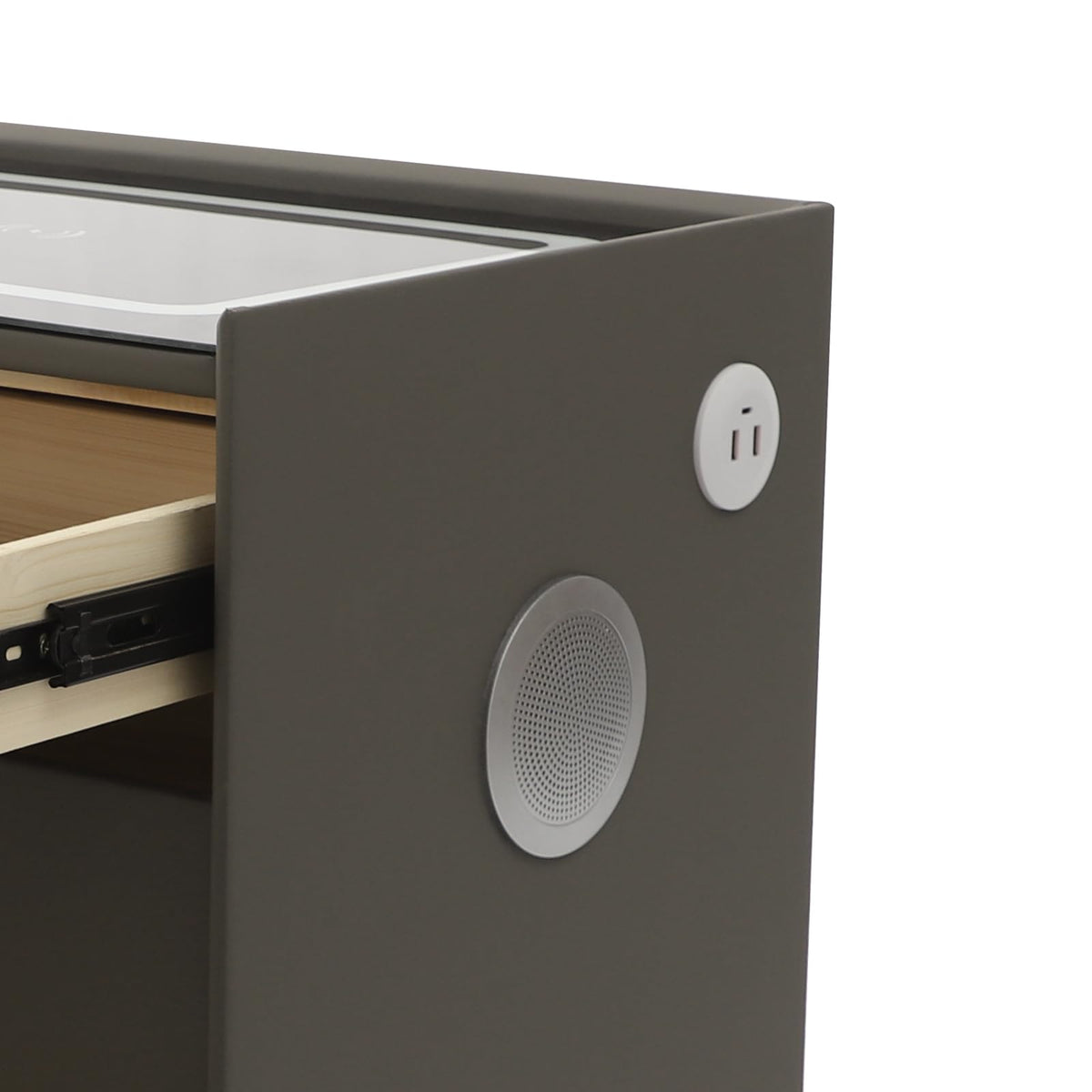 Solid Wood Nightstand with 3 Drawers V640003