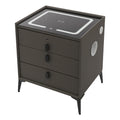 Solid Wood Nightstand with 3 Drawers V640003