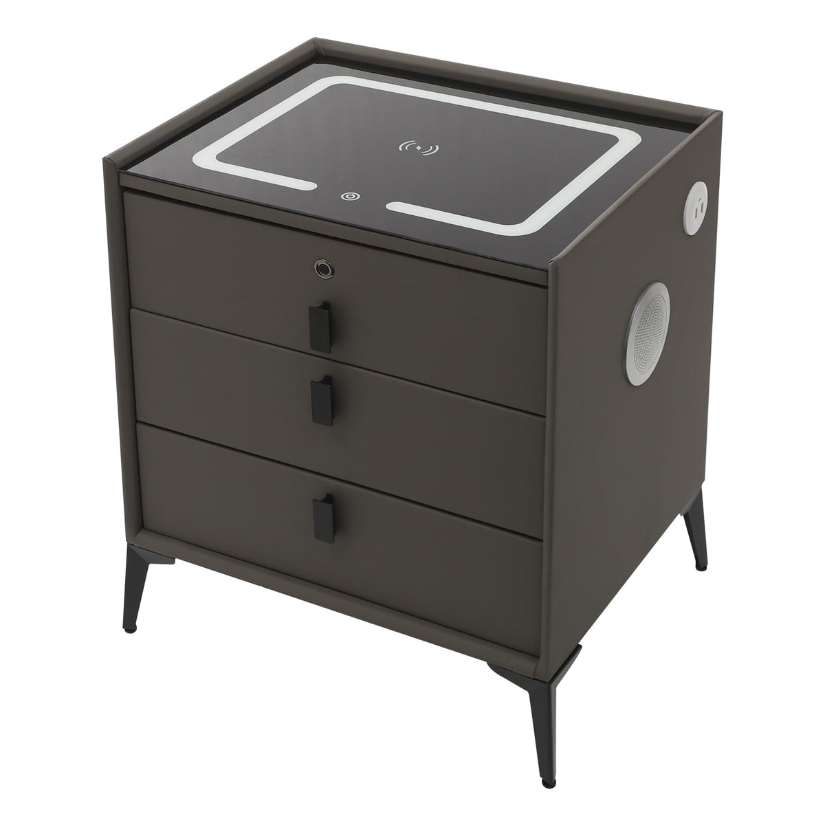 Solid Wood Nightstand with 3 Drawers V640003