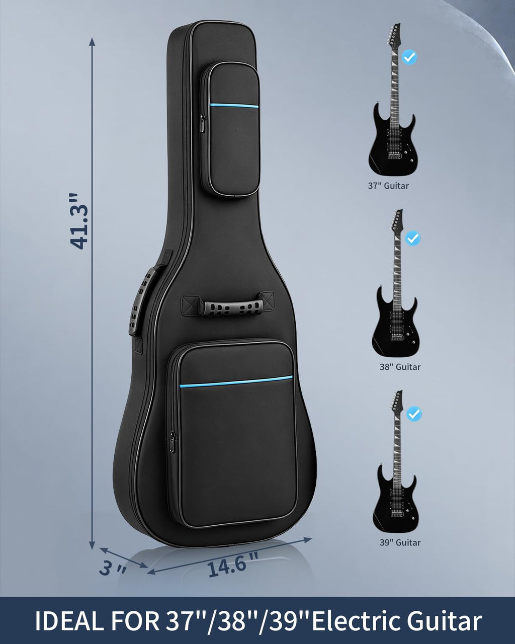 37/38/39 Inch Waterproof Cloth Electric Guitar Bag P487