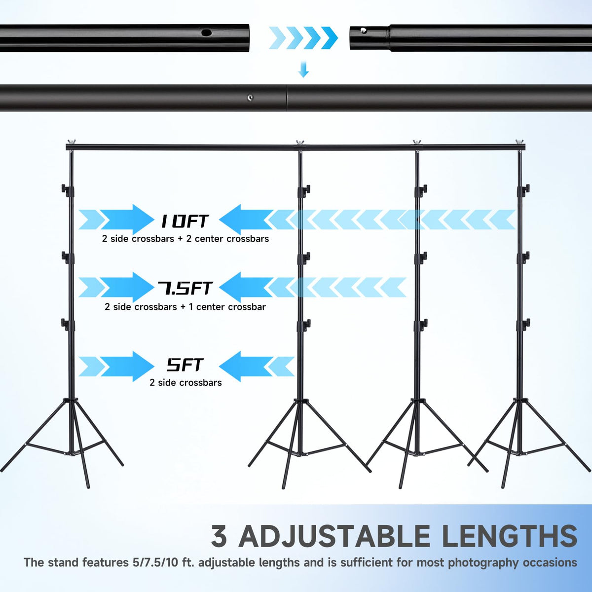 8x10ft Adjustable Backdrop Stand Kit with Carrying Case T95112