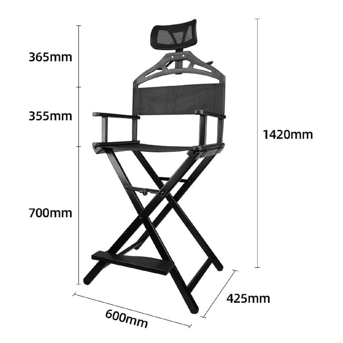 Foldable Stool with Head Rest, Portable Camping Chair, Supports Up to 300 Lbs, Gold I756602