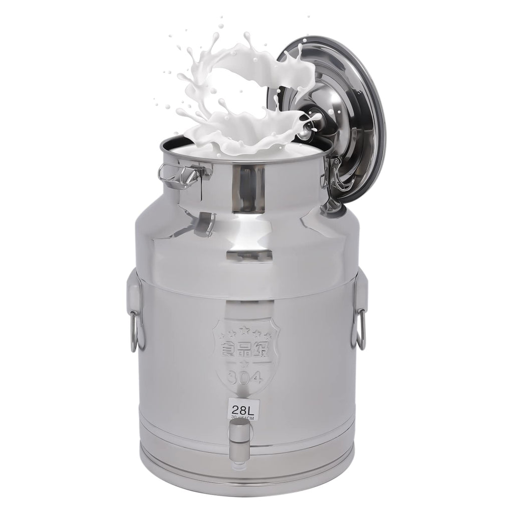 7.4 Gal Stainless Steel Milk Can with Faucet F783