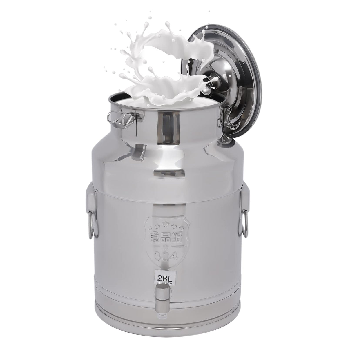 7.4 Gal Stainless Steel Milk Can with Faucet F783