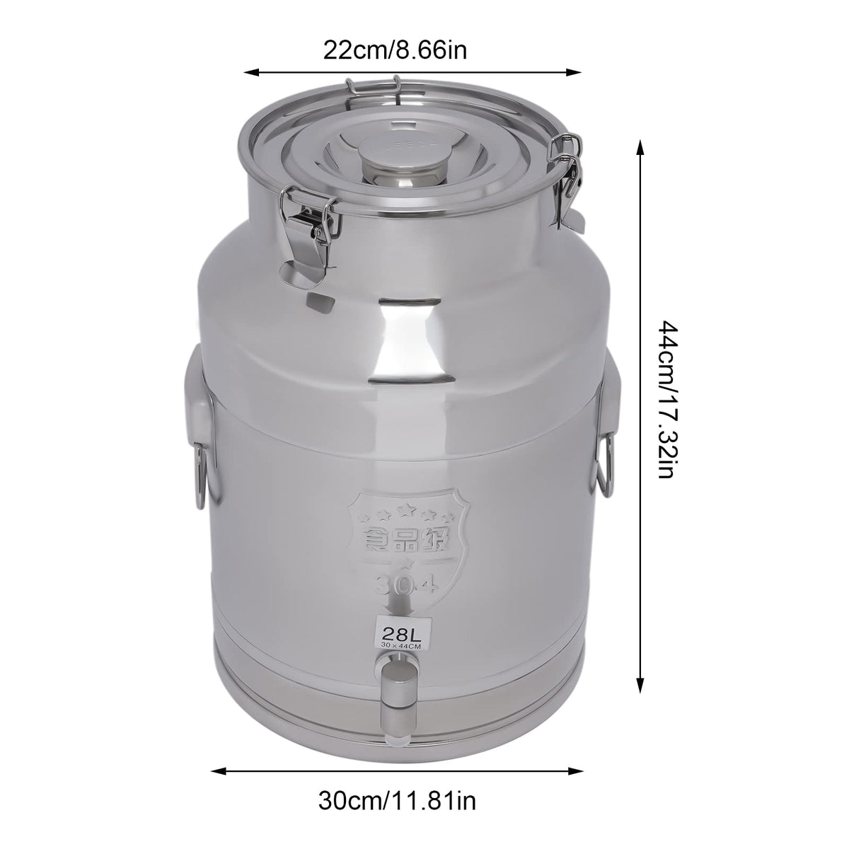 7.4 Gal Stainless Steel Milk Can with Faucet F783