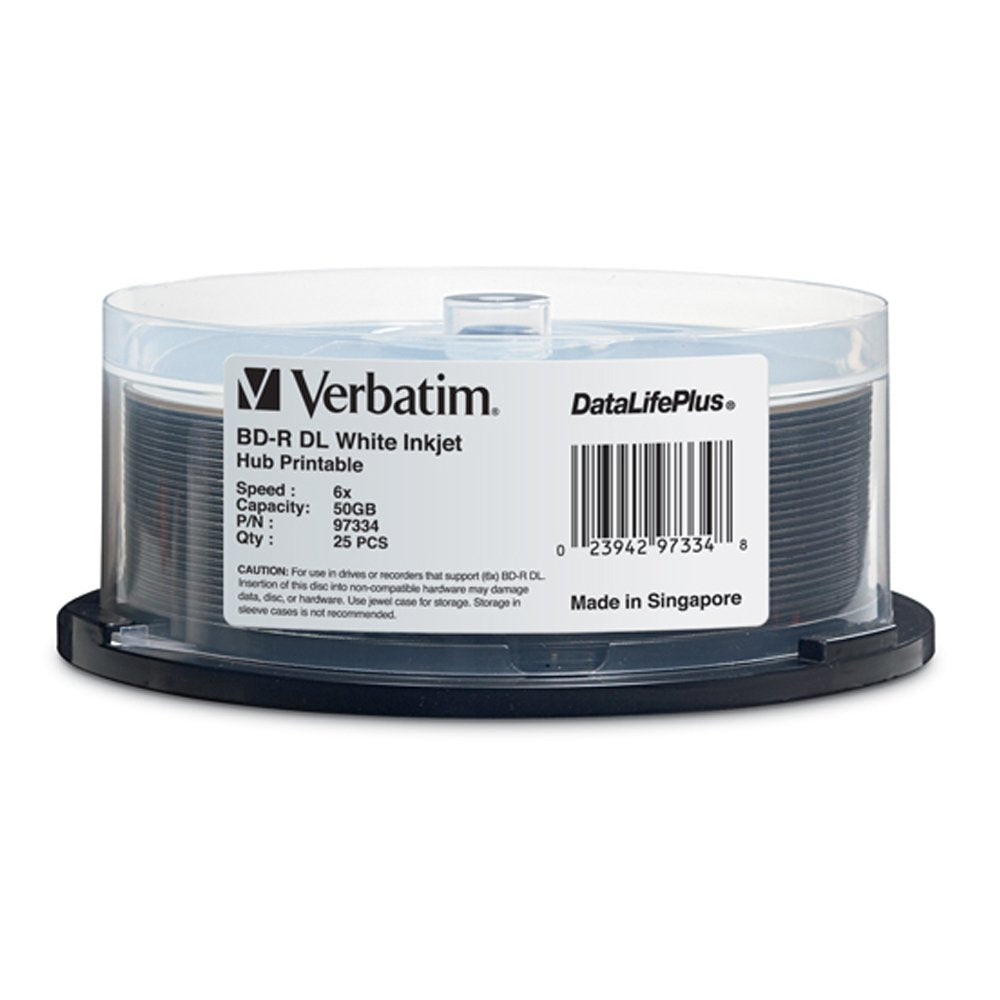 25pk Bd-R Dl 50gb 6X White Inkjet Printable A41281
