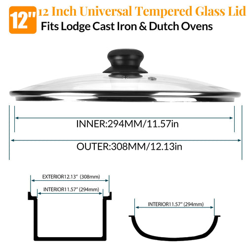 12 Inch Tempered Glass Lid X9106