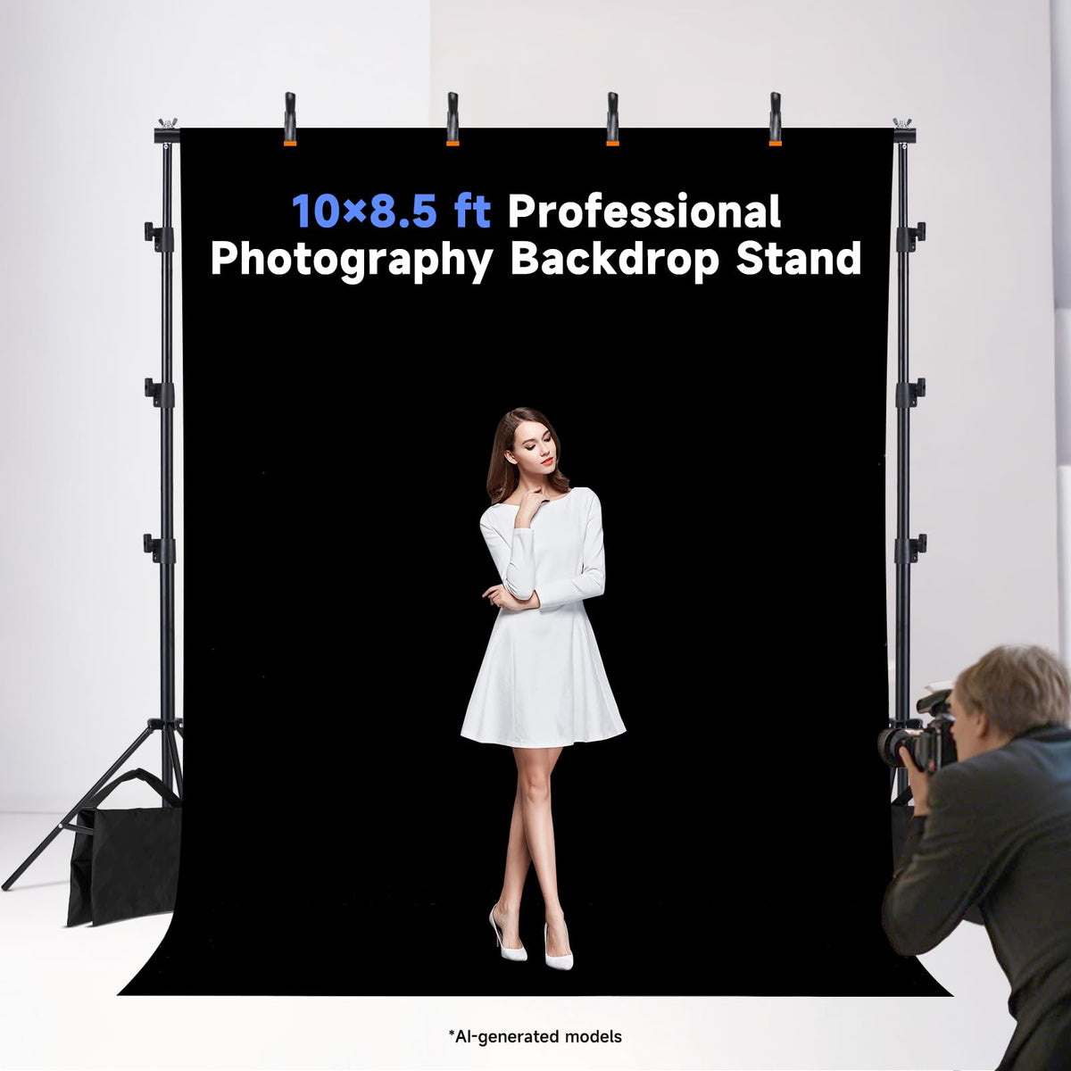 8x10ft Adjustable Backdrop Stand Kit with Carrying Case T95112