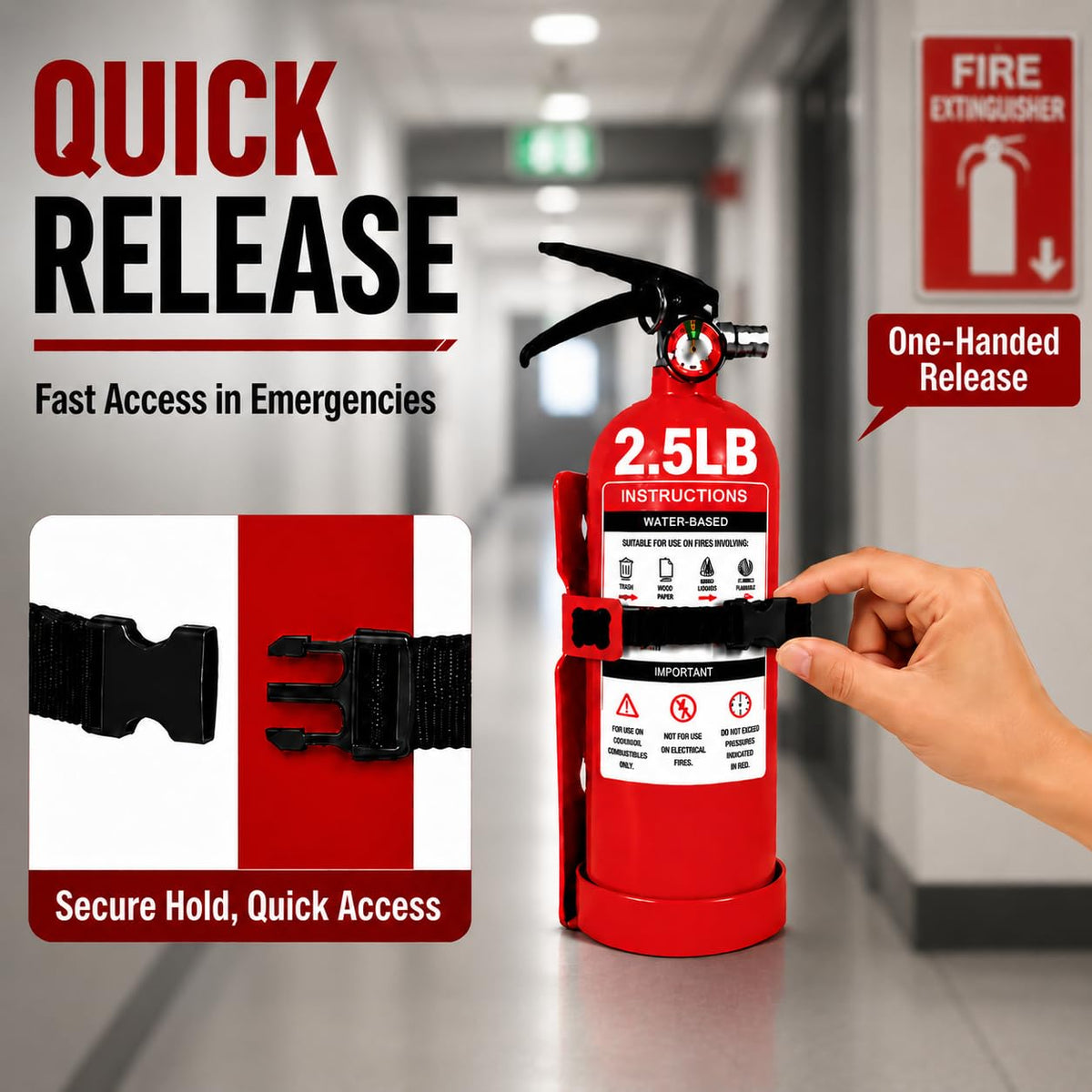 Fire Extinguisher Wall Mount Bracket 2.5 lb 1 Pack X505735