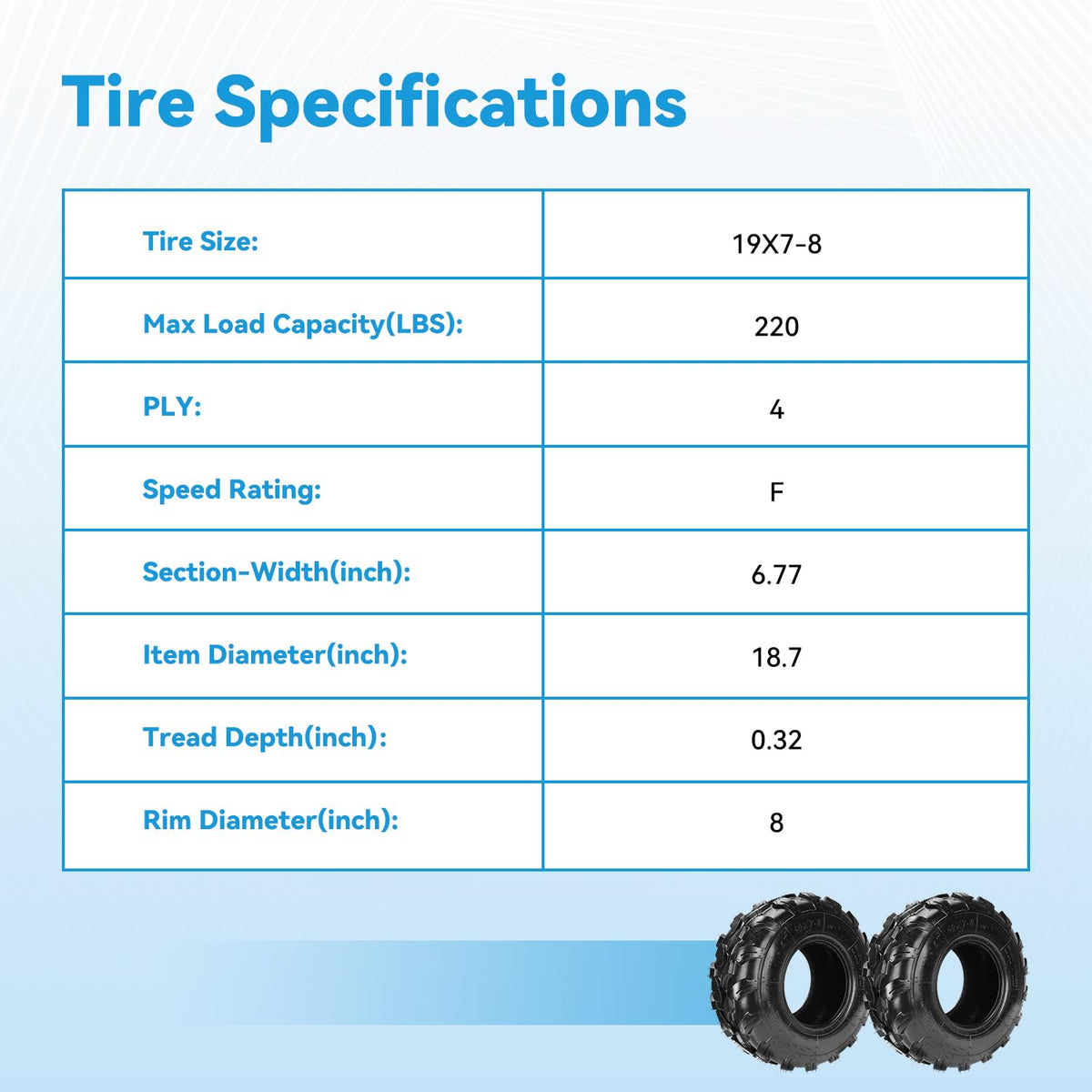 19x7-8 Tubeless Tire A615257