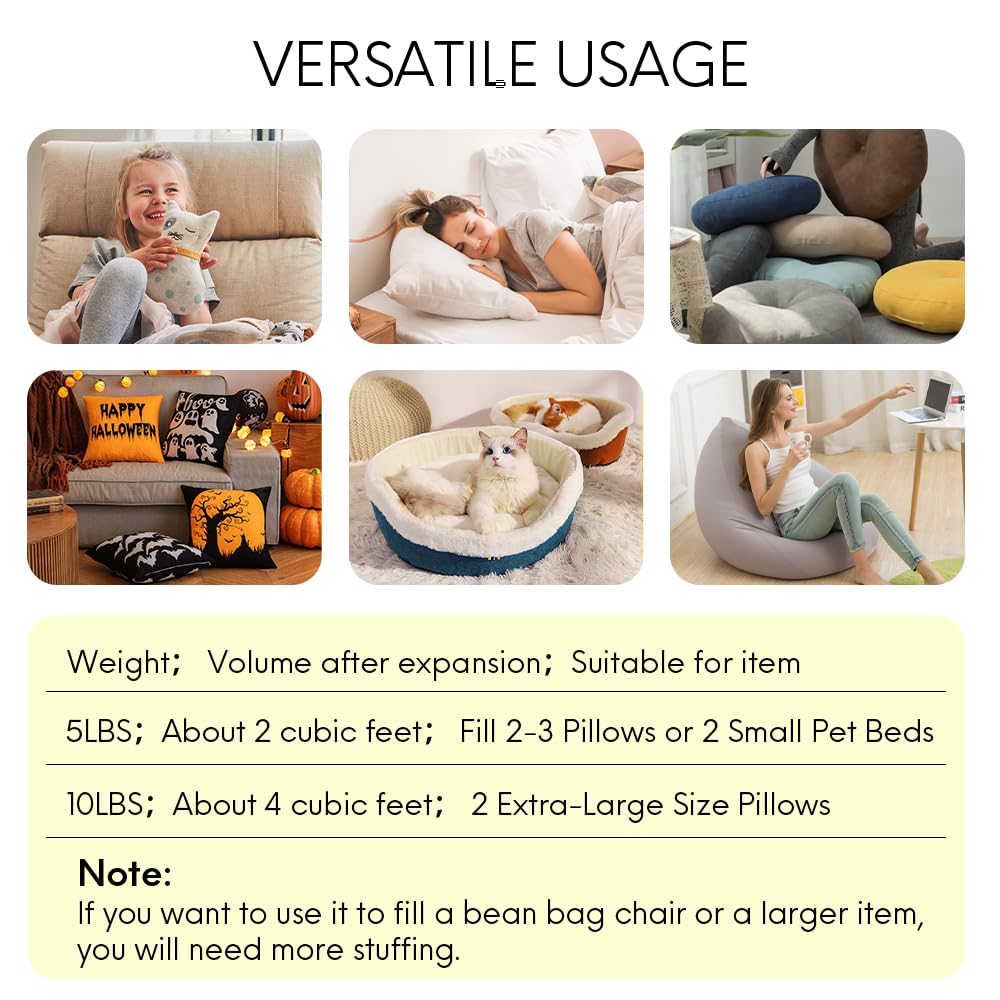 5LBS Shredded Memory Foam Bean Bag Filler K365078