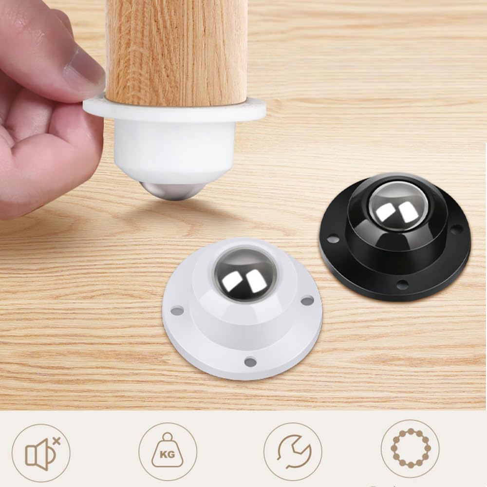Self Adhesive Caster Wheels 0.8 Inch Black 4 Pack L790420