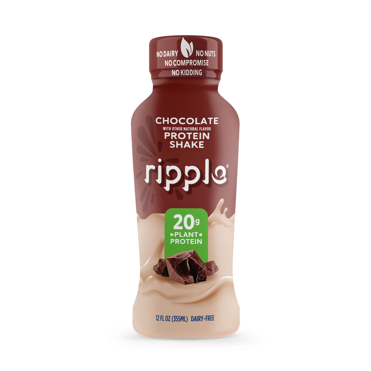 Chocolate Plant Based Protein Shake 20g Pea Protein Vegan Non GMO 12 Fl Oz Bottles Pack of 12 I828007