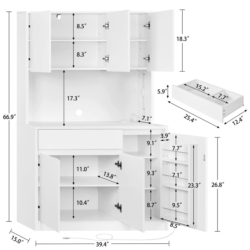Pantry Cabinet with Charging Station Y265