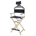 Foldable Stool with Head Rest, Portable Camping Chair, Supports Up to 300 Lbs, Gold I756602