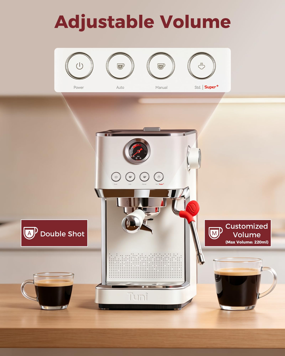 Conical Burr Coffee Grinder with Espresso Machine E194