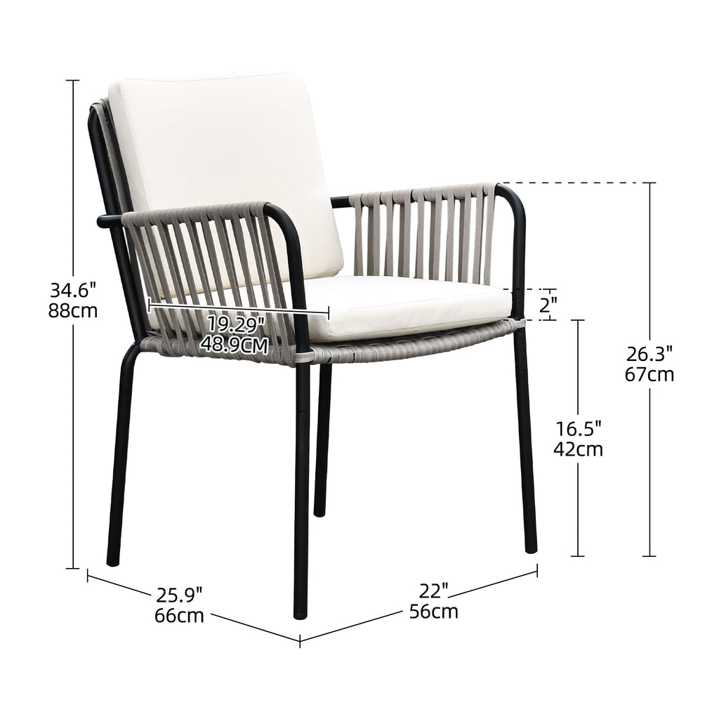 Grey Wicker Outdoor Dining Chairs Set of 4 V91330