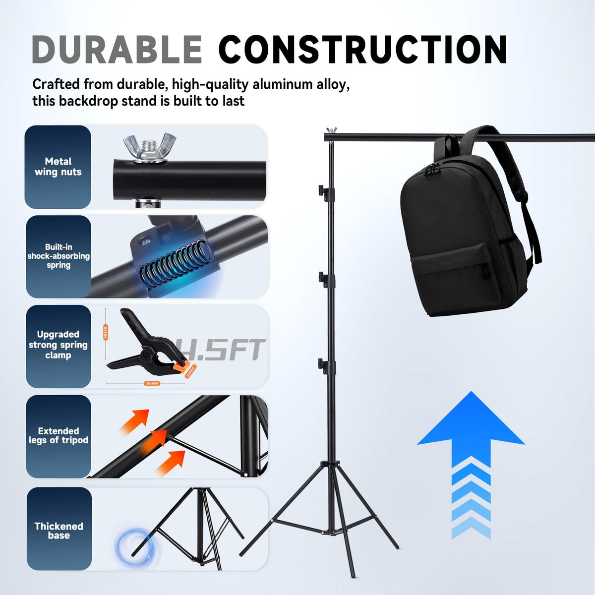 8x10ft Adjustable Backdrop Stand Kit with Carrying Case T95112