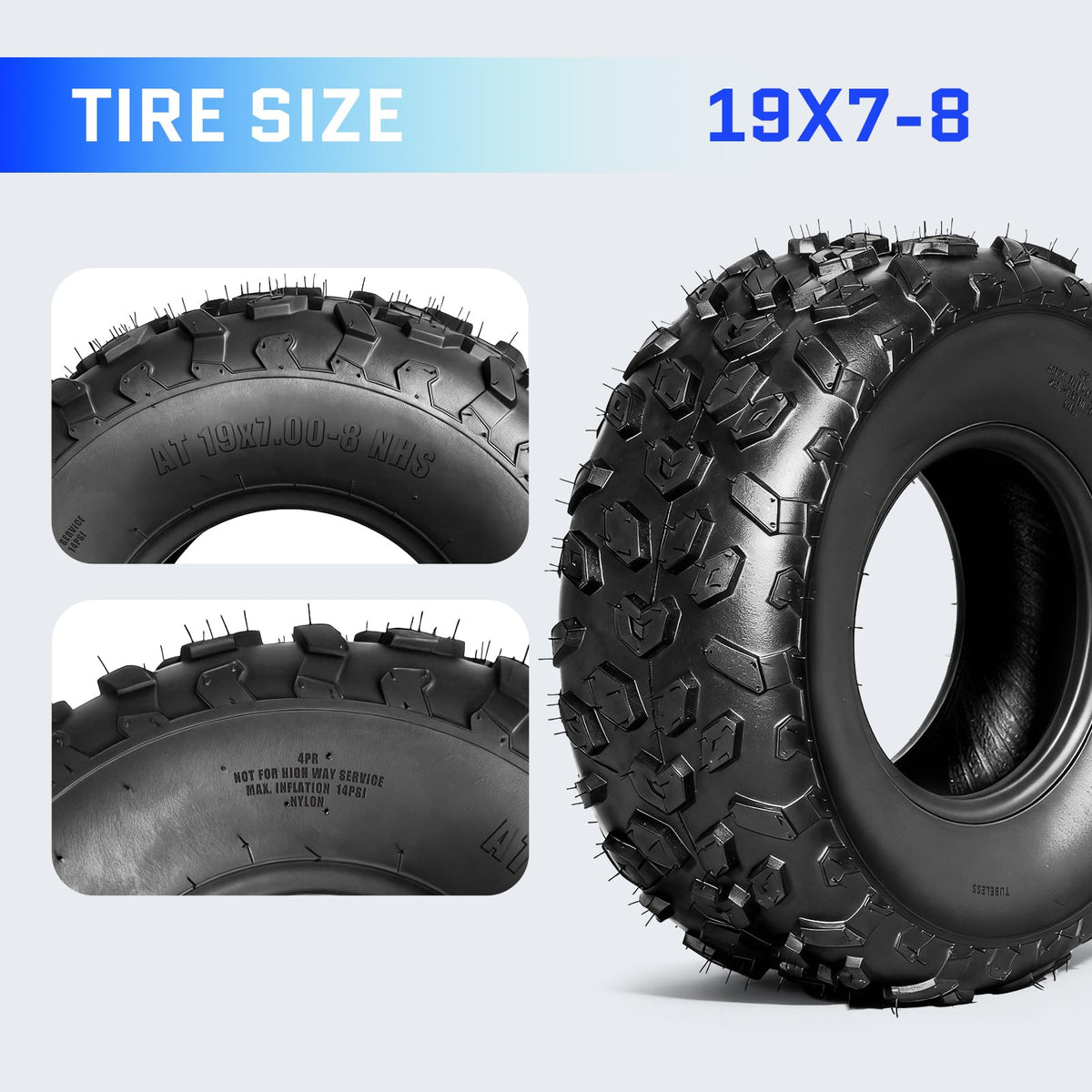 Set of 2 19x7-8 ATV/UTV Tires K6829