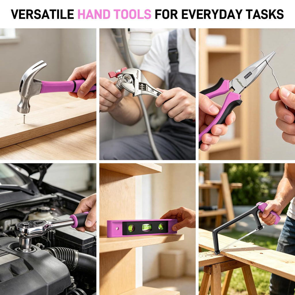 299 Piece Pink Cordless Drill Tool Set with Tool Box O8086