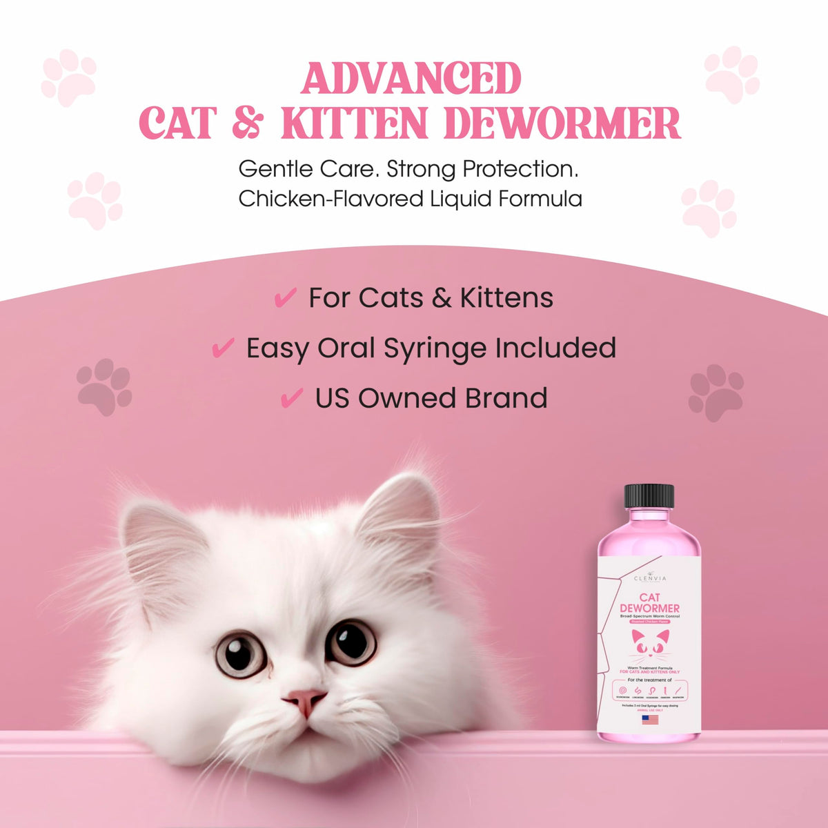 Chicken Flavor Liquid Cat Dewormer with Syringe 120ml R785