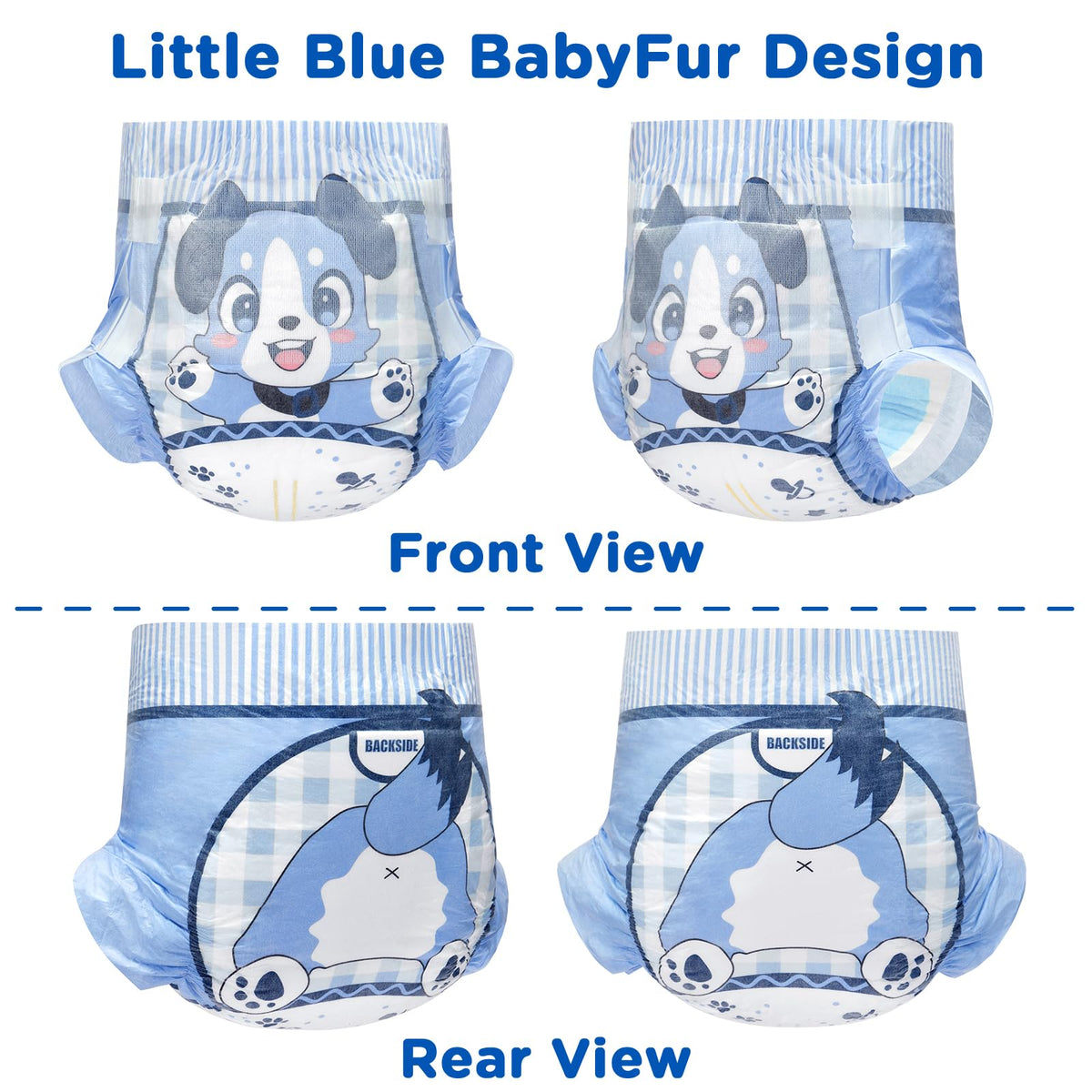 Adjustable Hook-and-Loop Fastener Closure Adult Printed Cloth Back Diaper 10 Pieces Medium 28"-38" S461