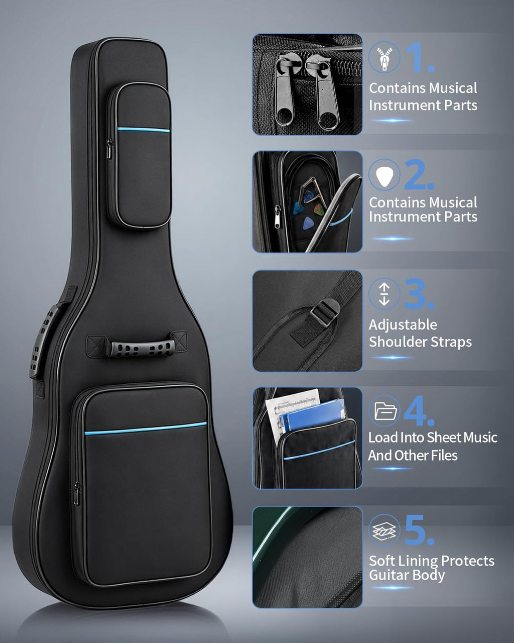 37/38/39 Inch Waterproof Cloth Electric Guitar Bag P487