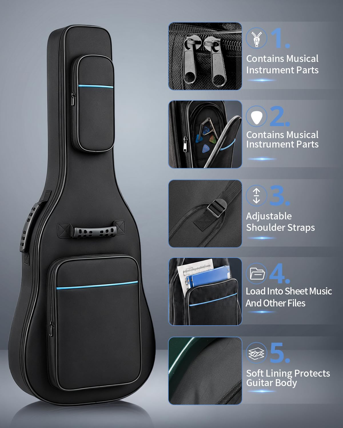 37/38/39 Inch Waterproof Cloth Electric Guitar Bag P487