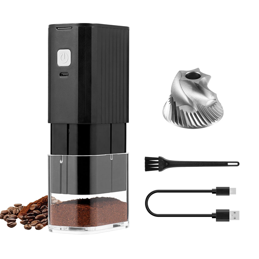 Portable Electric Coffee Grinder Adjustable Stainless Steel Burr S327388