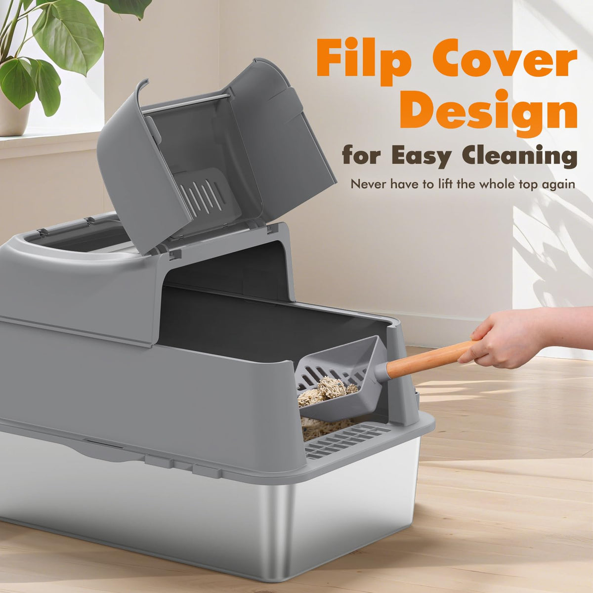 Stainless Steel Cat Litter Box 40L P241