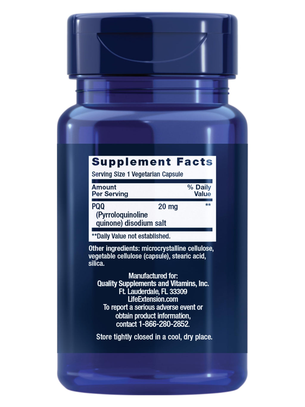 PQQ Pyrroloquinoline Quinone 20 mg 30 Capsules S9265