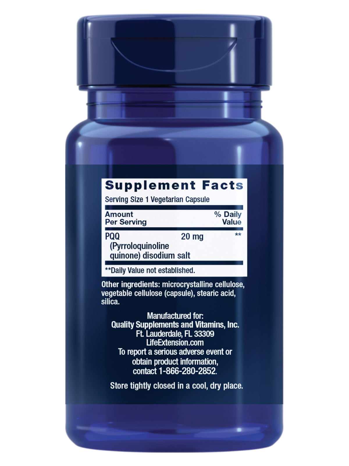 PQQ Pyrroloquinoline Quinone 20 mg 30 Capsules S9265