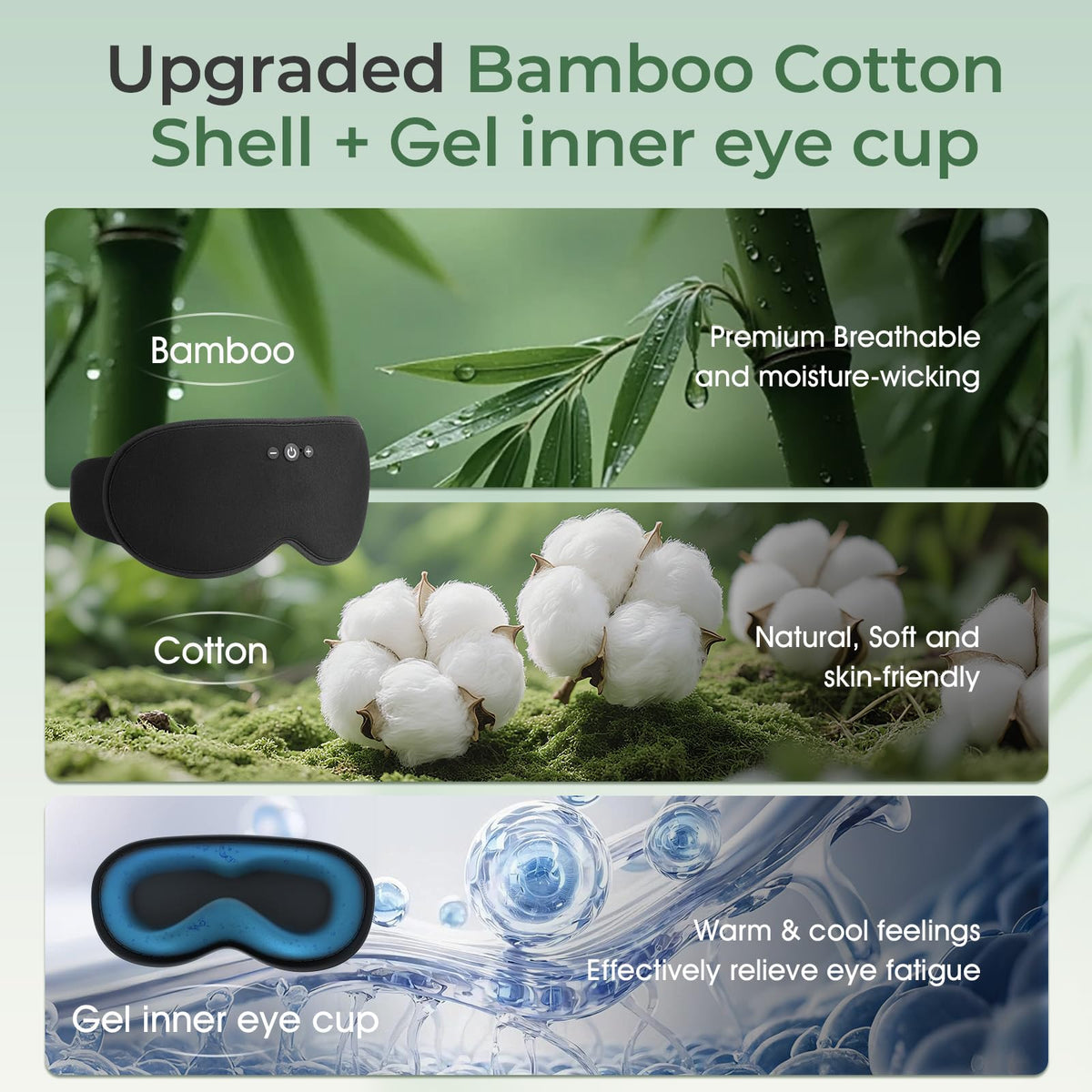 Bluetooth Sleep Mask with Hot & Cold Gel Insert R2262