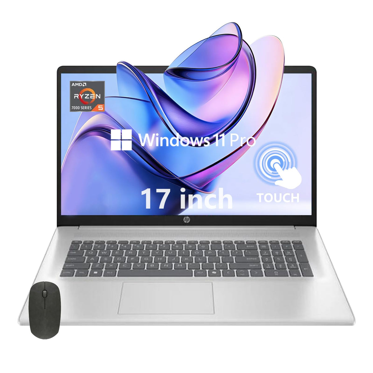 17.3" Touch Screen Laptop, 32GB RAM, 1TB SSD, AMD Ryzen 5, Windows 11 Pro, Silver E868