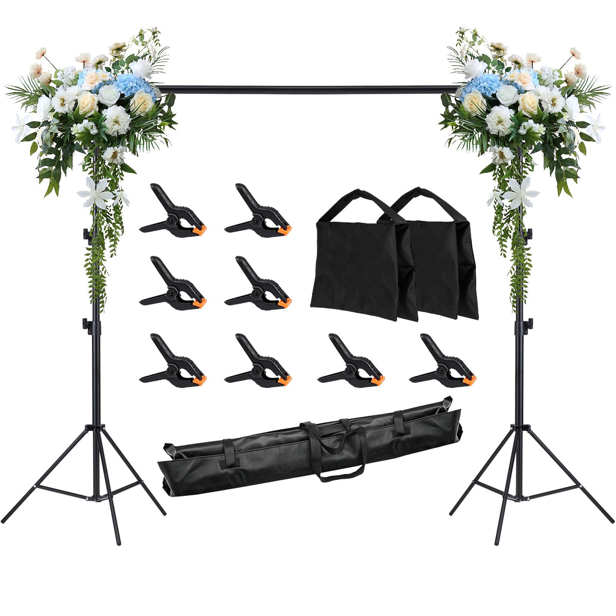 8x10ft Adjustable Backdrop Stand Kit with Carrying Case T95112