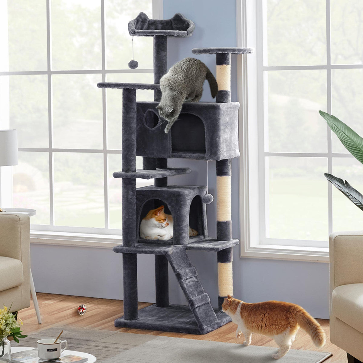70in Cat Tree with Sisal Scratching Post N996