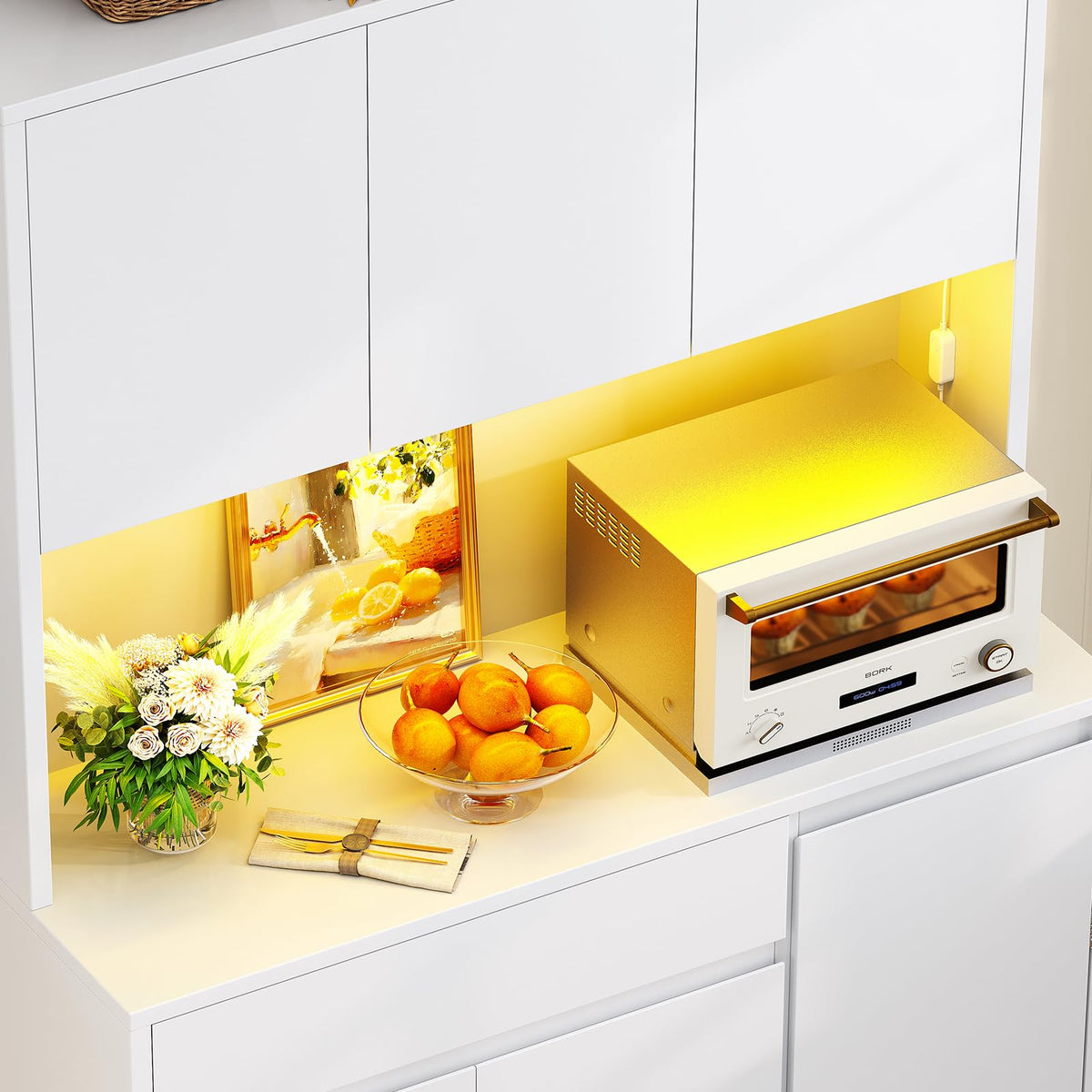 Pantry Cabinet with Charging Station Y265