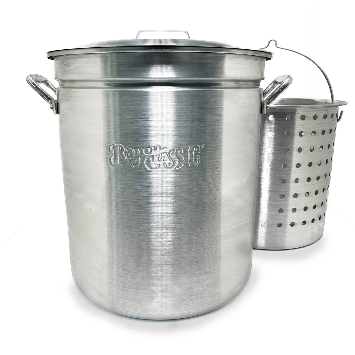 60 Qt Aluminum Stockpot with Basket D585