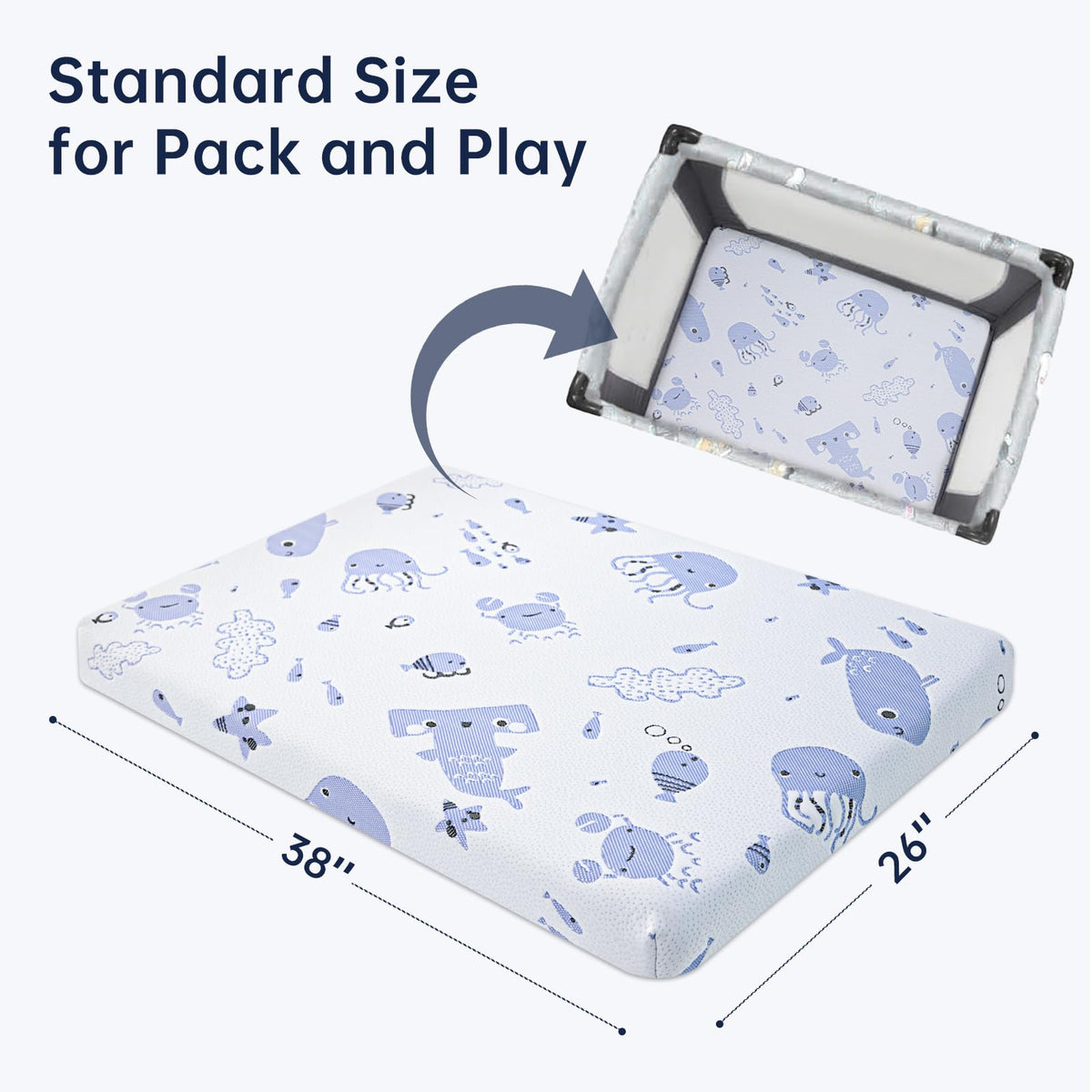 Dual Sided Memory Foam Pack and Play Mattress 38"x26" M182343
