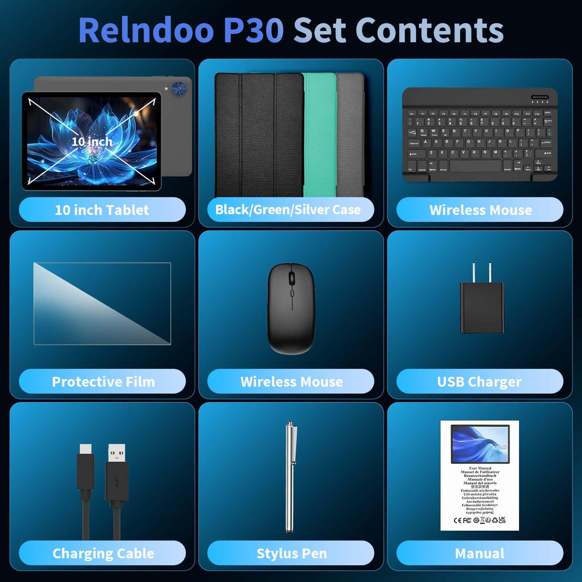10 inch Tablet with Keyboard P3341
