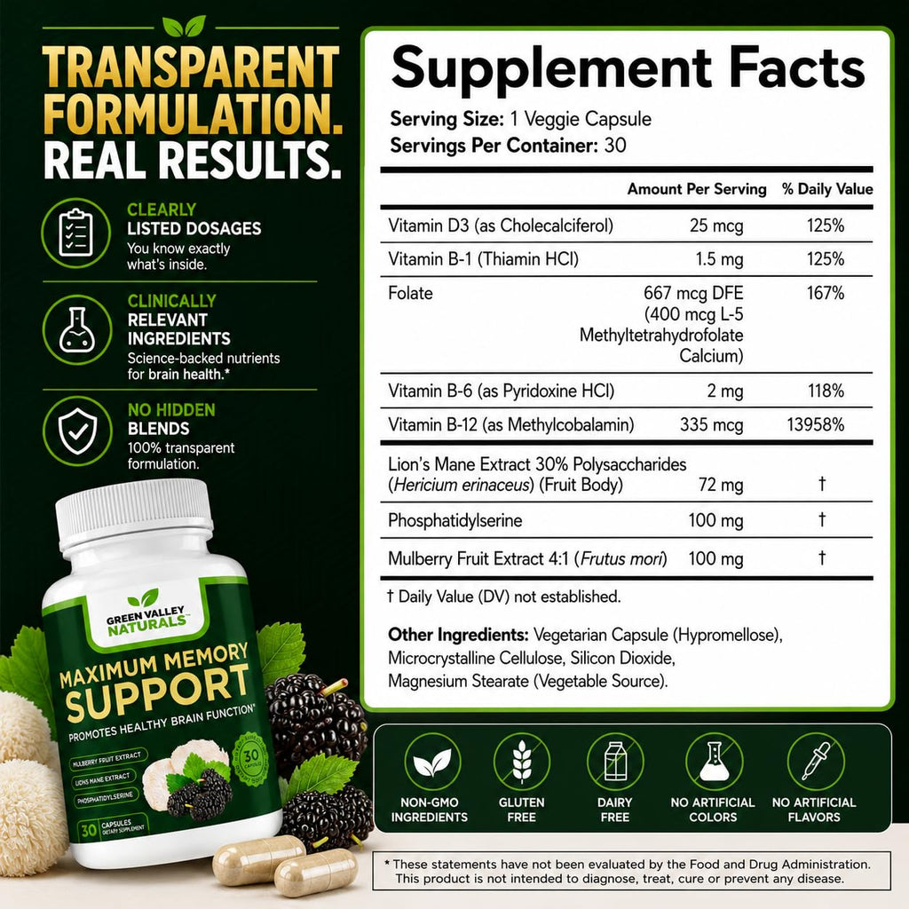 Lion's Mane Mulberry Phosphatidylserine 30 Capsules E60679