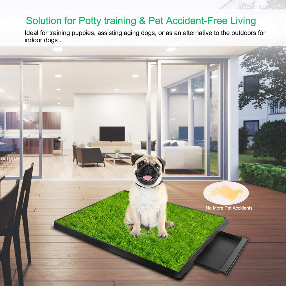 Indoor Dog Toilet with Artificial Grass 25" x 20" D808