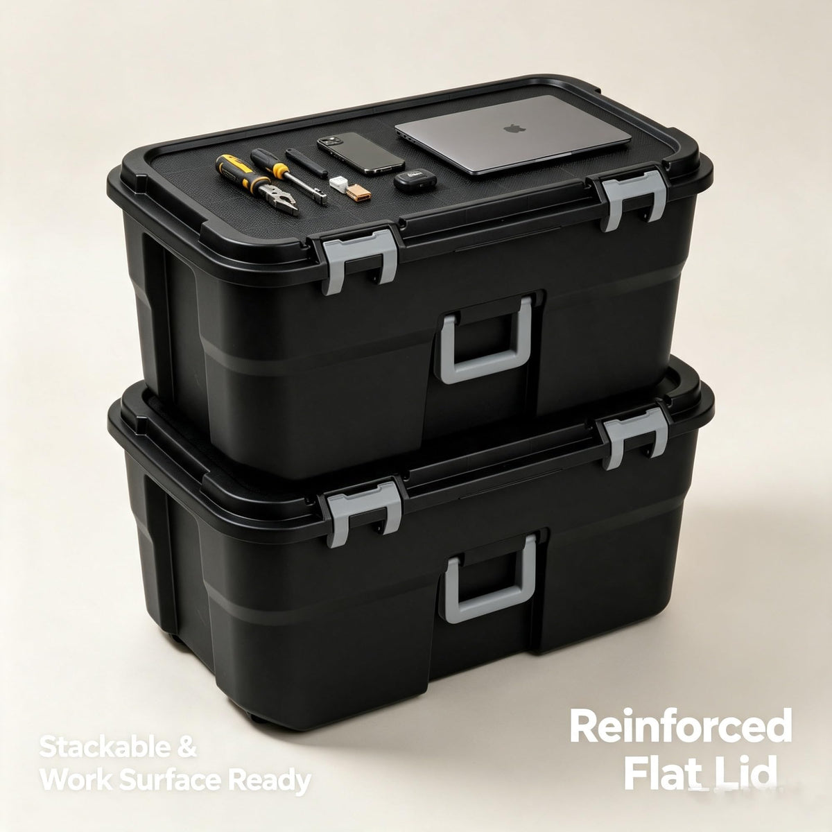 22 Gallon Lockable Wheeled Plastic Storage Trunk T754061