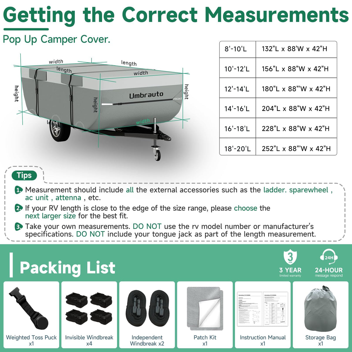 Pop Up Camper Cover 14-16 ft X53324