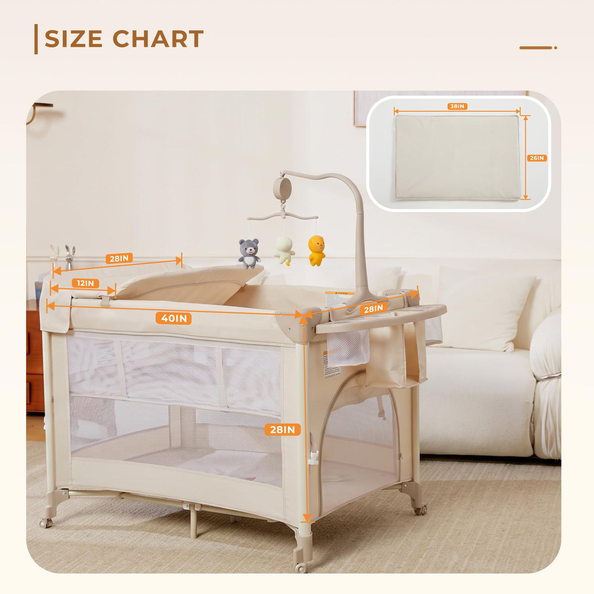 Pack and Play with Baby Bassinet D5322