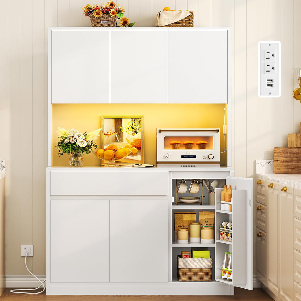 Pantry Cabinet with Charging Station Y265