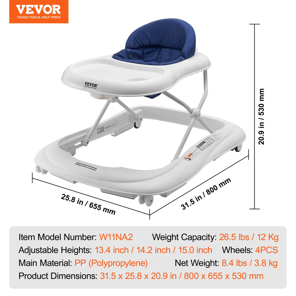 Foldable Baby Walker with Feeding Tray T86065
