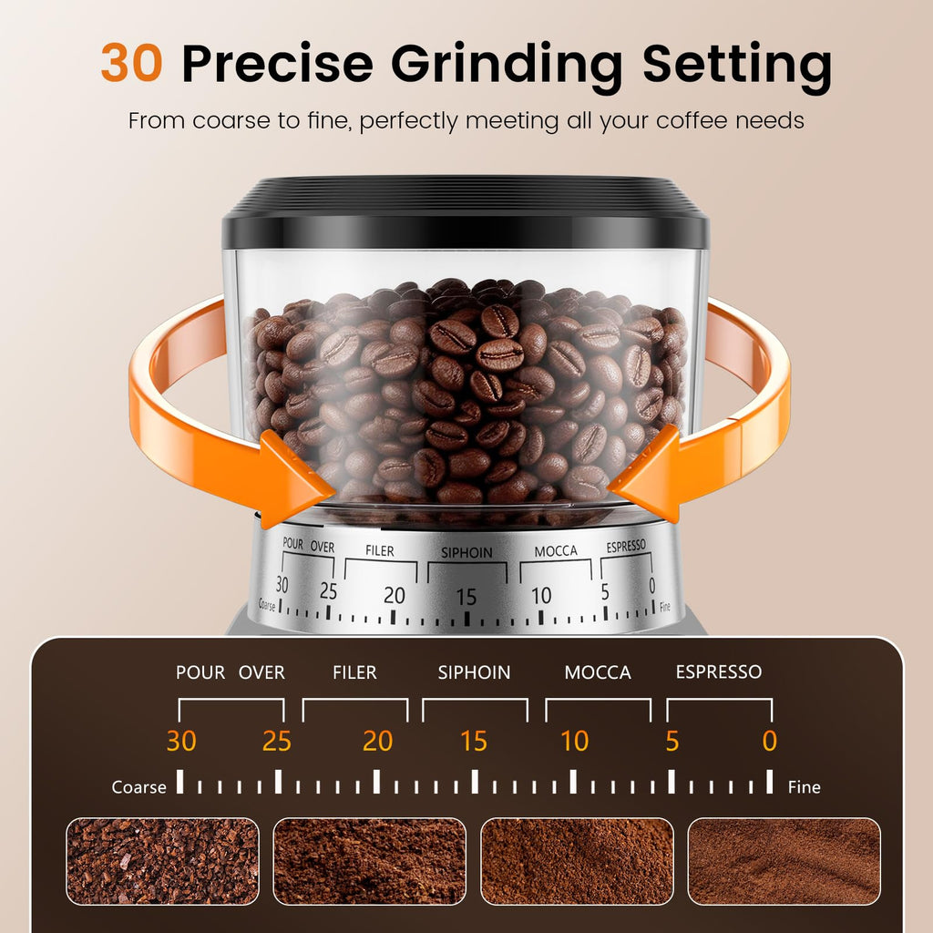 Electric Burr Coffee Grinder, 30 Settings H17505